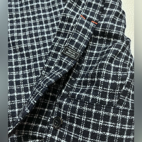 NWT - Scotch & Soda Men’s Wool Blended Shawl Collar Check Overshirt - Size L - Picture 7 of 13